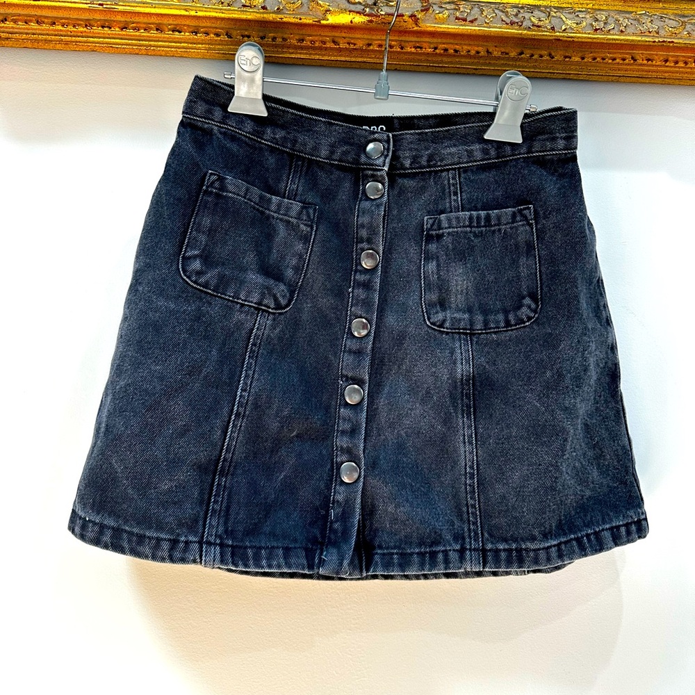 Black Denim Skirt